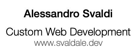 Alessandro Svaldi Web Development